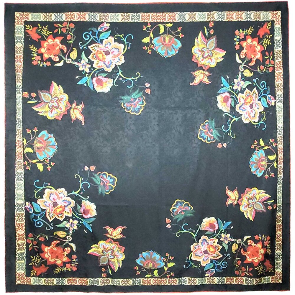 NWT Double Sided Silk Scarf 52"x52" Large Square Shawl Wrap XiangYunSha 2221